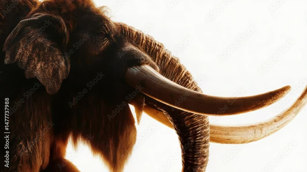 Poster close-up shot of an elephant's tusks, featuring their distinctive shape and length