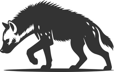 Animal vector silhouette of a hyena isolated drawing