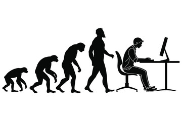silhouette of a human evolution vector 