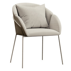 Fototapeta premium A white chair with a pillow on it