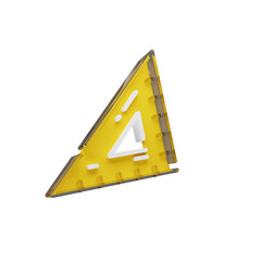 3D Yellow Triangular Ruler Icon – Geometry, Math, and Design Tool Illustration