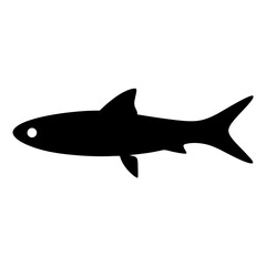 bonefish vector silhouette icon - ideal for fishing logos, seafood icons, and aquatic-themed graphics.