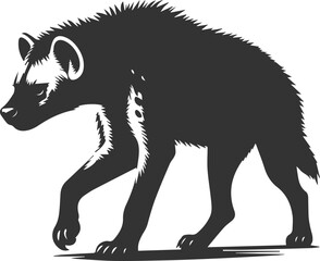 Animal vector silhouette of a hyena isolated drawing