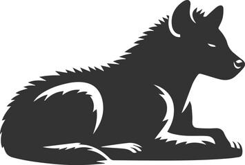 Animal vector silhouette of a hyena isolated drawing