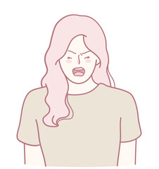 An artistic illustration showing a woman vividly expressing her feelings of anger through a stylish design