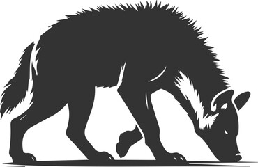 Animal vector silhouette of a hyena isolated drawing