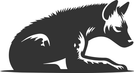 Animal vector silhouette of a hyena isolated drawing