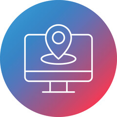 IP Address Line Gradient Circle Background Icon