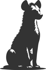 Animal vector silhouette of a hyena isolated drawing