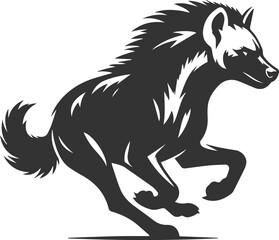 Animal vector silhouette of a hyena isolated drawing