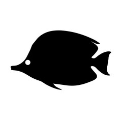 butterflyfish vector silhouette icon - ideal for fishing logos, seafood icons, and aquatic-themed graphics.