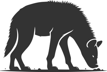Animal vector silhouette of a hyena isolated drawing