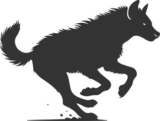 Animal vector silhouette of a hyena isolated drawing