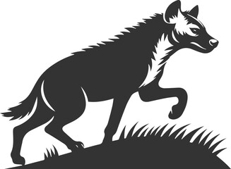 Animal vector silhouette of a hyena isolated drawing