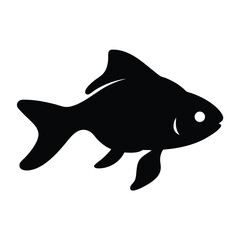 carp vector silhouette icon - ideal for fishing logos, seafood icons, and aquatic-themed graphics.