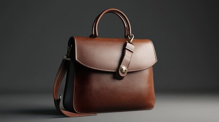 Elegant Brown Leather Handbag