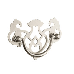 A silver handle with a flower design