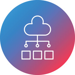 Cloud Connection Line Gradient Circle Background Icon