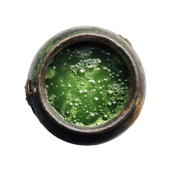 Mini witch cauldron, ultra realistic uhd photo, on transparent background