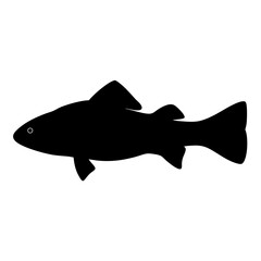 cod vector silhouette icon - ideal for fishing logos, seafood icons, and aquatic-themed graphics.