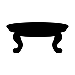 coffee table vector silhouette icon - perfect for furniture icons, decals, or SVG crafts.