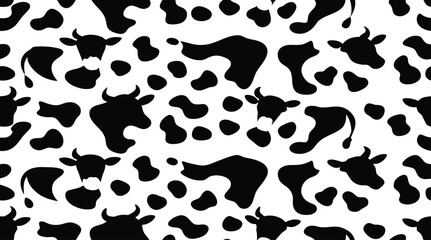 Fototapeta premium Cow print Seamless pattern vector on white background