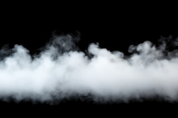 Ethereal white smoke billowing against a stark black background studio shot abstract concept design element