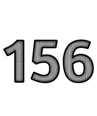 Black and white color numbers 156