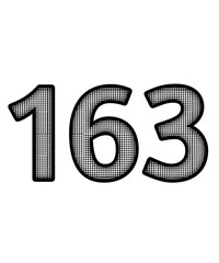 Black and white color numbers 163