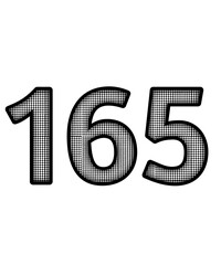 Black and white color numbers 165