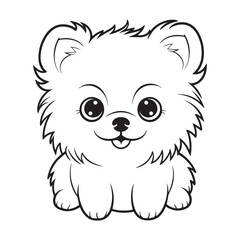 Pomeranian Dog Silhouette Vector – Cute Puppy Outline for Stickers, Print, Pet Designs