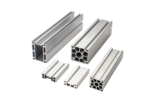 Various Aluminum Extrusion Profiles for Construction, Fabrication, and Prototyping Applications transparent background