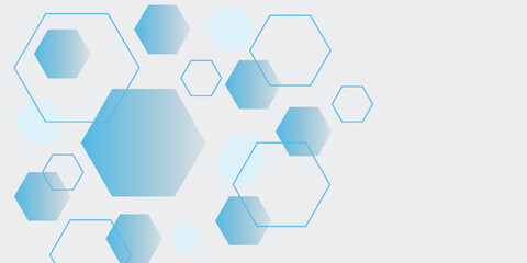 Abstract blue hexagon banner background. Eps10 vector