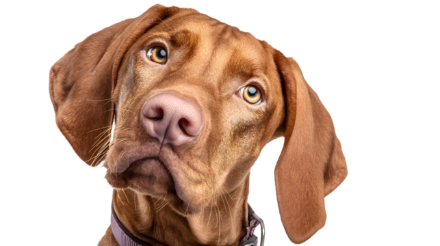 A portrait of a lovable brown dog with a playful inquisitive expression highlighting its soft fur expressive eyes and endearing features