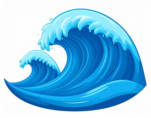 Obraz premium cartoon illustration of big wave isolated on white background