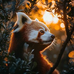 red panda close-up at singalila sunset 