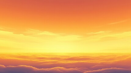 Obraz premium Golden Sky Sunset Cloud sky background in Evening gold Sky Hour with Romantic Orange Yellow Warm Sun Light Summer season Horizon landscape sundown : Generative AI
