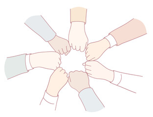 Hands coming together in unity, beautifully symbolizing the importance of teamwork and collaboration among people