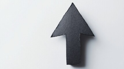 Fototapeta premium Upward Directional Arrow on White Background Symbolizing Growth and Progress Minimalist Style Studio Shot
