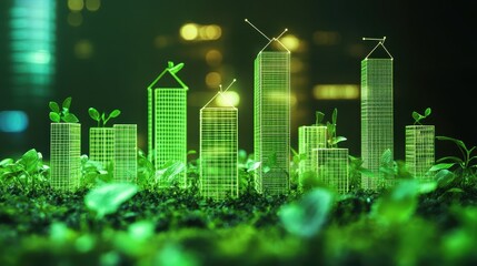 Fototapeta premium Green supply chain management emphasizes optimizing sustainability throughout the entire process.