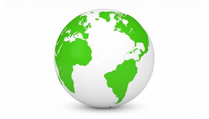 Fototapeta premium globe with green oceans and white continents