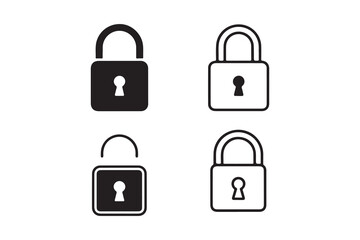 This vector icon set features a variety of metal lock and key symbols for web design, illustrating security and protection