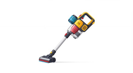 Colorful cordless vacuum cleaner illustration