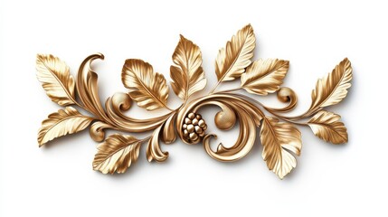 antique gold frame isolated on white background