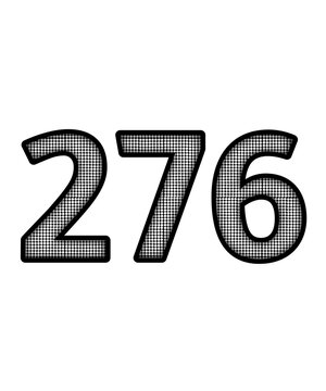 Black and white color numbers 276