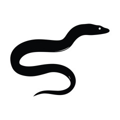 eel vector silhouette icon - ideal for fishing logos, seafood icons, and aquatic-themed graphics.