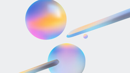 An Artistic Representation of Abstract Colorful Spheres Featuring Gradient Tones and Soft Shadows