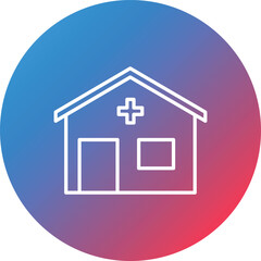Pharmacy Line Gradient Circle Background Icon