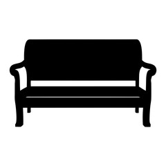 entryway bench vector silhouette icon - perfect for furniture icons, decals, or SVG crafts.