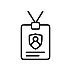 Identity badge with security icon for insurance coverage concept  